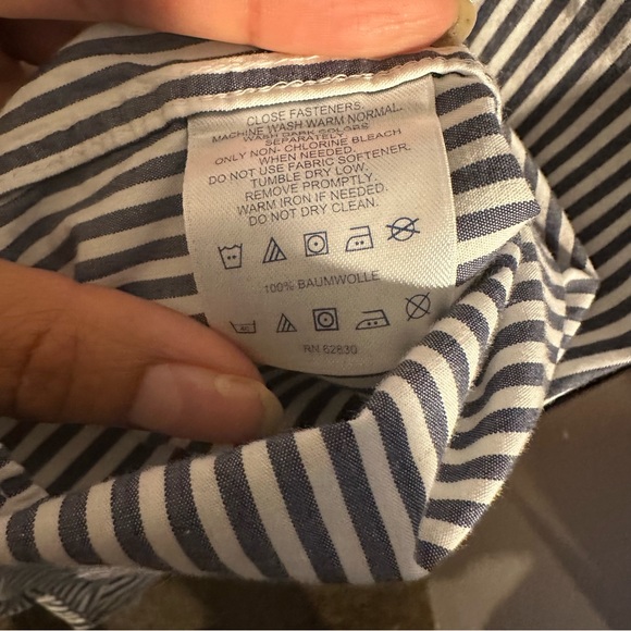 Lands' End Men's Sz L (16-16.5) Traditional Fit Striped Button Up Dress Shirt - Picture 7 of 7